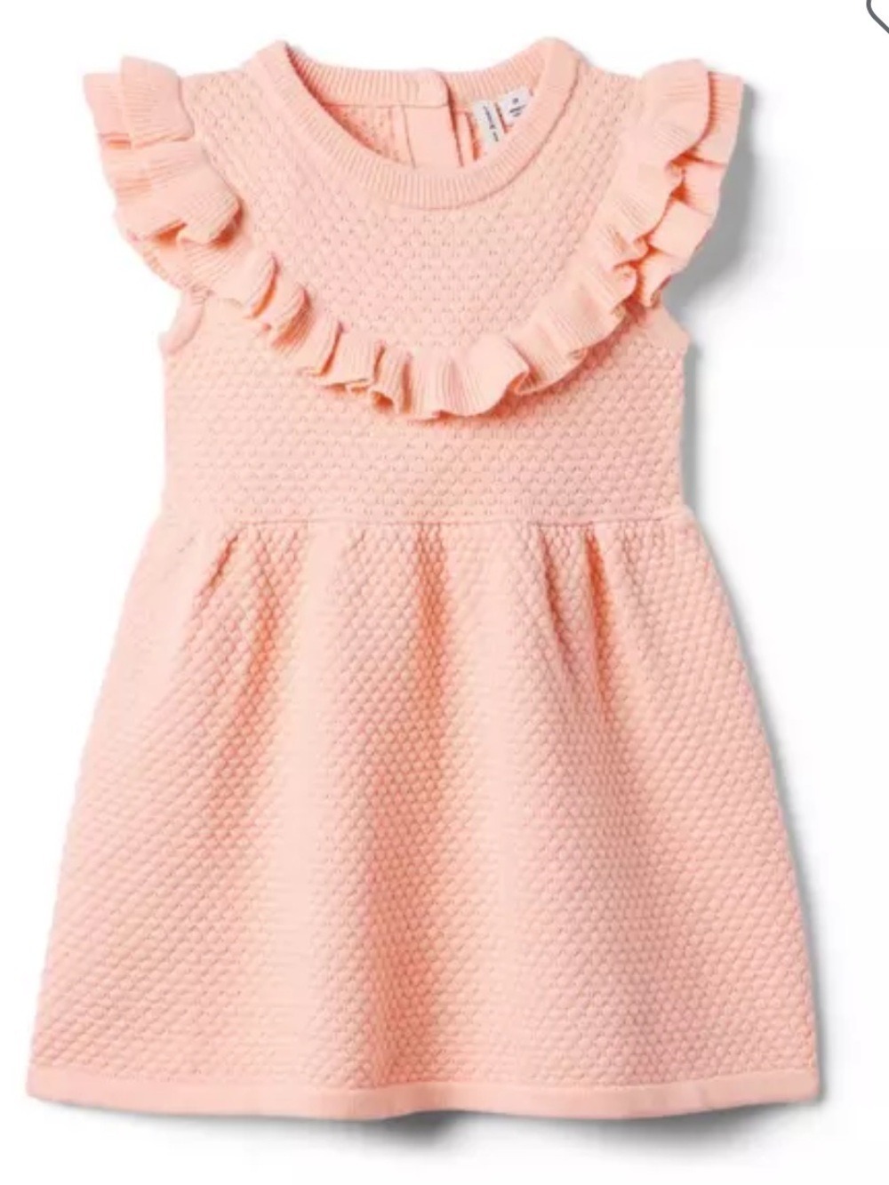 Janie and Jack Soft Pink Ruffle Knit Dress